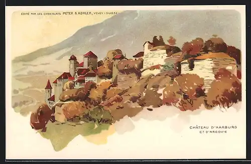 Künstler-AK Aarburg, Chateau d`Aarburg