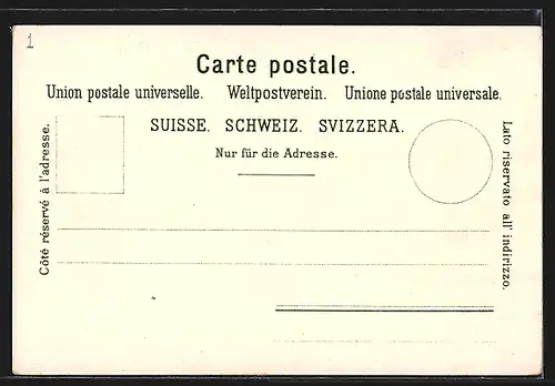 Lithographie Bern, Ortspartie Bernerin am Zeitglockenturm