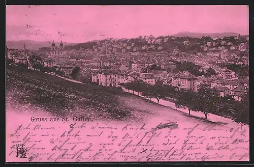 AK St. Gallen, Teilansicht mit Kirche