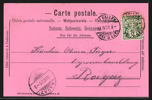 AK St. Gallen, Teilansicht mit Kirche