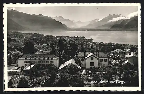 AK Jongny-sur-Vevey, Teilansicht mit Bergen