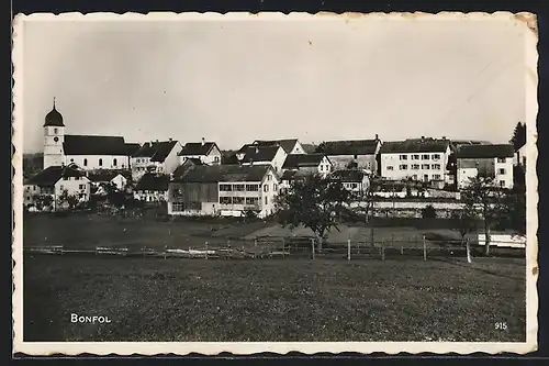 AK Bonfol, Ortspartie mit Kirche