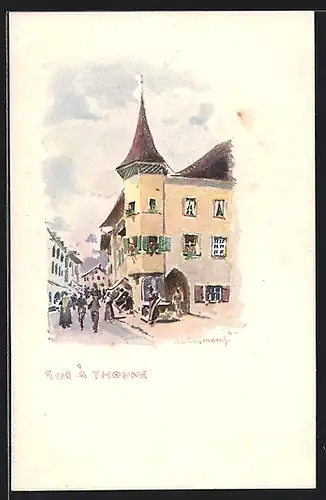 Künstler-AK Thoune, Une Rue