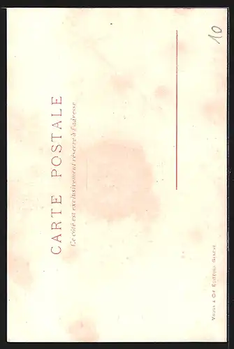 Künstler-AK Samaden, Teilansicht mit Kirche