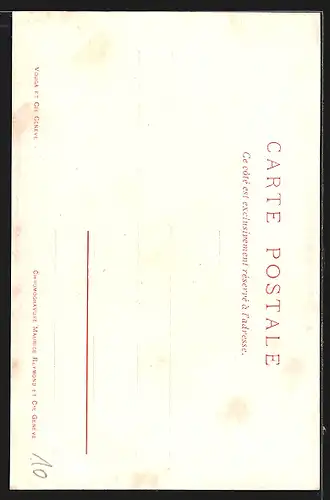 Lithographie Genève, Tour de l`Ile