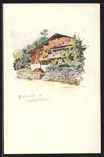 Künstler-AK Merligen, Chalet