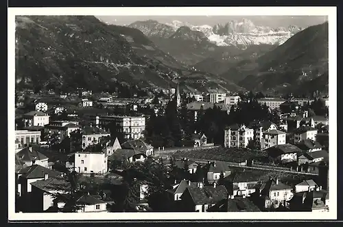 AK Gries-Bozen, Ortsansicht gegen Rosengarten