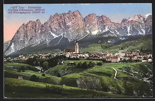 AK Cortina d`Ampezzo, Ortsansicht mit Pomagagnon