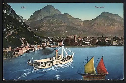 AK Riva, Dampfer vor der Stadt