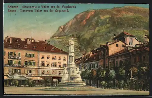 AK Bolzano, Monumento a Walter von der Vogelweide