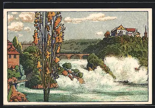 Künstler-AK Schaffhausen, Rheinfall