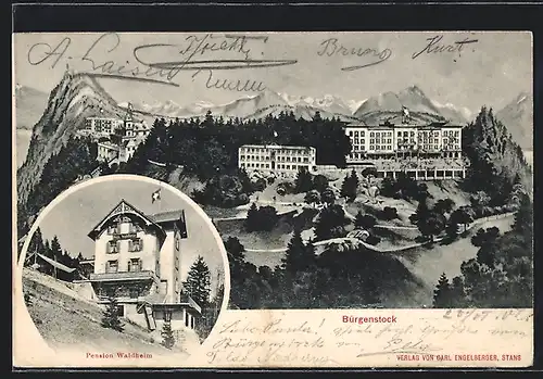 AK Bürgenstock, Pension Waldheim, Panorama