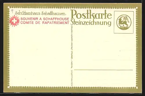 Künstler-AK sign. U. Nohl: Schaffhausen, Das Schützenhaus im Herbst