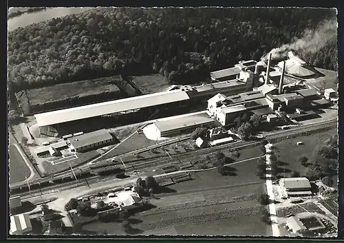 AK Untersiggenthal, Portland-Cement-Werk Würenlingen-Siggenthal AG, Fliegeraufnahme