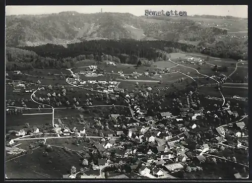 AK Bonstetten, Gesamtansicht mit Bergpanorama vom Flugzeug aus