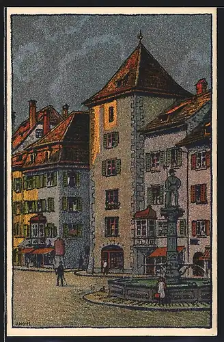 Künstler-AK Schaffhausen, Am Frohnwaagturm