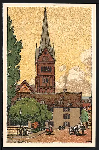 AK Schaffhausen, Blick zum Münsterturm