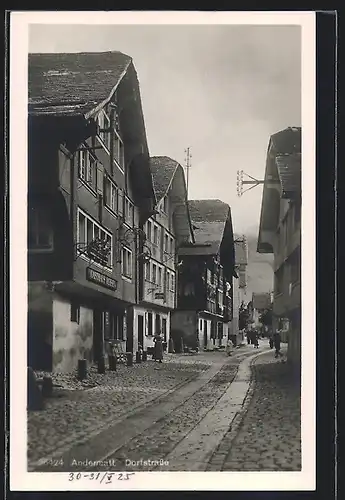 AK Andermatt, Dorfstrasse am Gasthaus zum Ochsen