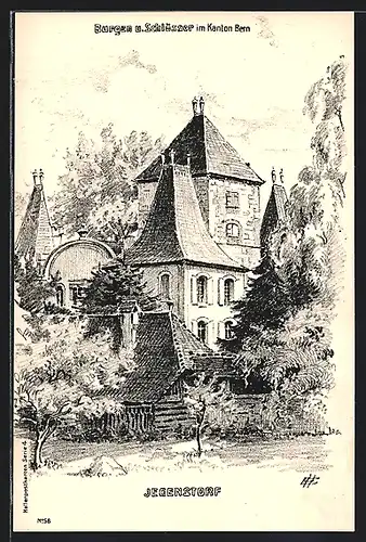 Künstler-AK Jegenstorf, Blick auf das Schloss