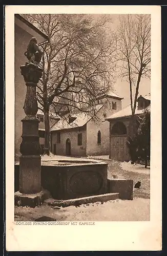 AK Kyburg, Schlosshof mit Kapelle im Winter