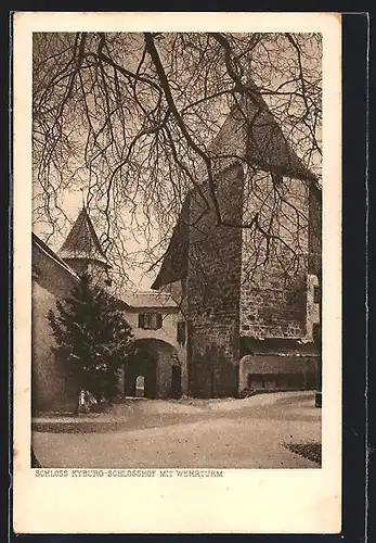 AK Kyburg, Schloss Kyburg, Schlosshof mit Wehrturm