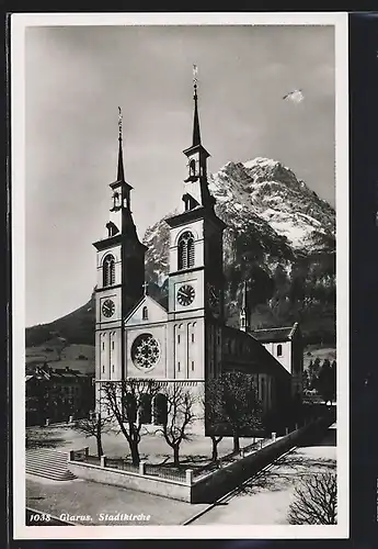 AK Glarus, Blick auf die Stadtkirche