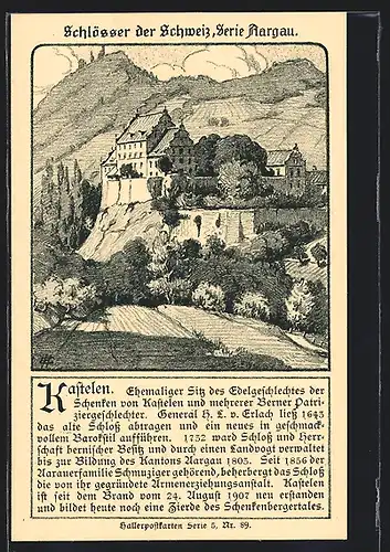 Künstler-AK Alberswil, Blick zum Schloss Kastelen