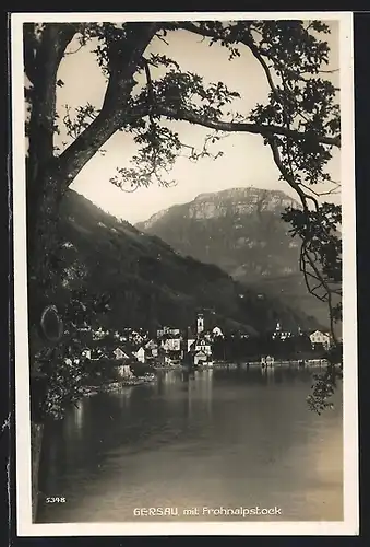 AK Gersau, Uferpartie mit Frohnalpstock