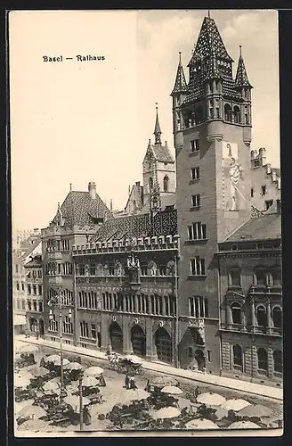 AK Basel, Rathaus mit Cafe