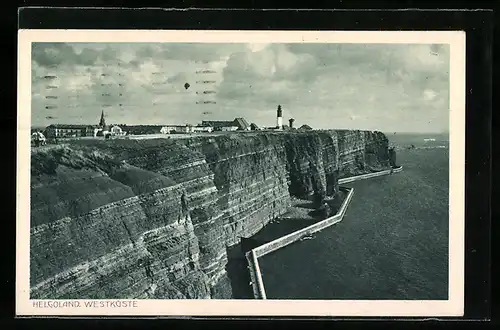 AK Helgoland, Felsen an der Westküste, Fotograf F. Schensky