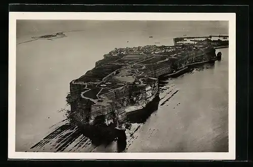 AK Helgoland, Fliegeraufnahme der Insel, Fotograf F. Schensky