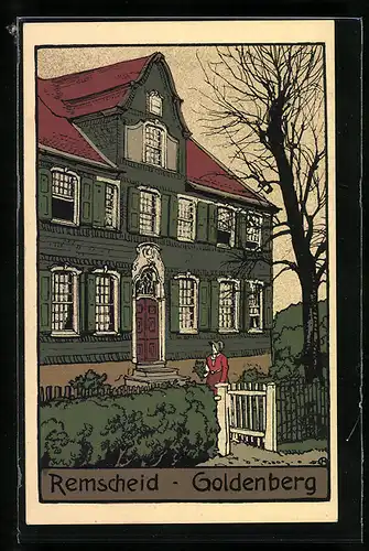 Steindruck-AK Remscheid, Villa in Goldenberg