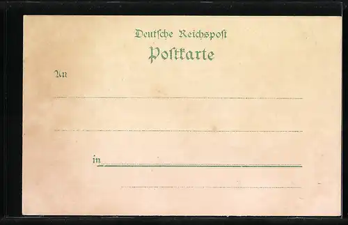 Lithographie Neumünster, Strassenpartie Grossflecken I, Rathaus, Kriegerdenkmal