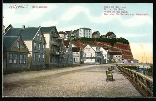 AK Helgoland, Nordstrand mit Promenade