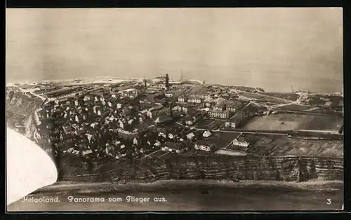 AK Helgoland, Panorama vom Flugzeug aus