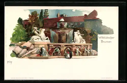 Künstler-AK Karl Mutter: München, Wittelsbacher Brunnen