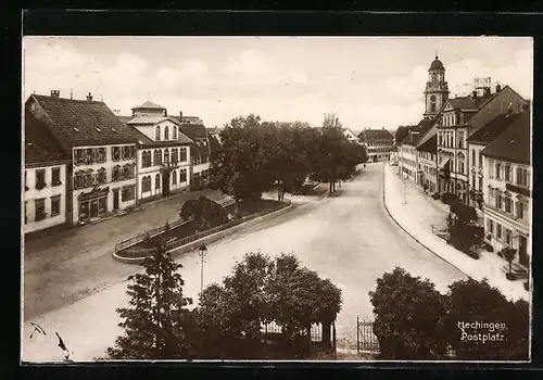 AK Hechingen, Postplatz aus der Vogelschau