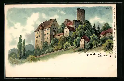 Künstler-AK Bruno Bürger & Ottillie Nr. 2023: Gnandstein b. Frohburg, Teilansicht