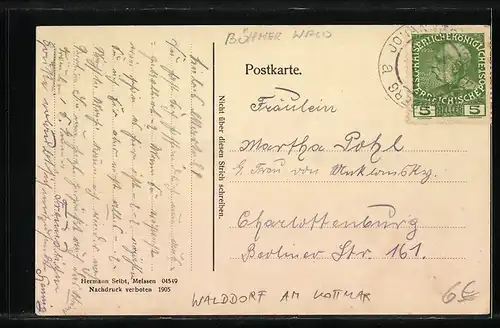 AK Walddorf am Kottmar, Teilansicht mit Kirche