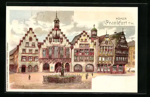 Lithographie Alt-Frankfurt, Römer