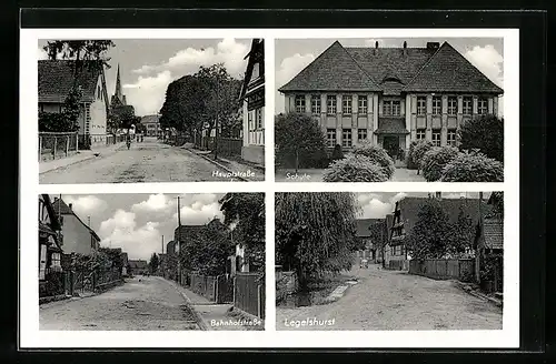 AK Legelshurst, Haupt & Bahnhofstrasse, Schule