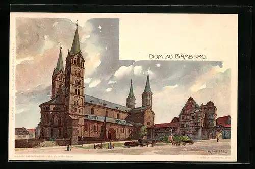 Künstler-AK Karl Mutter: Bamberg, Dom der Stadt