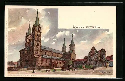 Künstler-AK Karl Mutter: Bamberg, Dom der Stadt