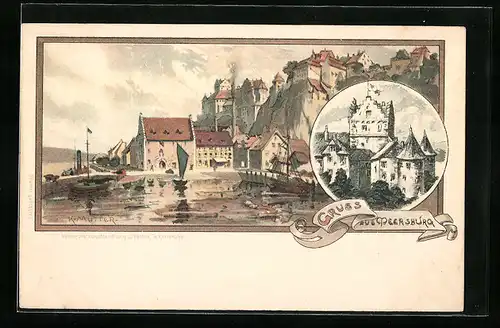 Künstler-AK K. Mutter: Meersburg, Hafenpartie
