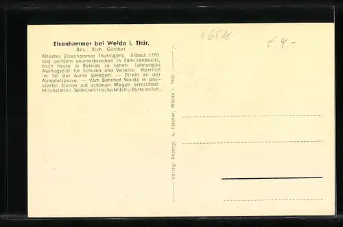 AK Weida i. Thür., Innenansicht Eisenhammer