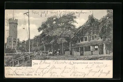 AK Jena, Kriegerdenkmal und Forsthaus