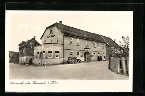 AK Hainspitz bei Eisenberg /Th., Gasthof Hainspitz mit Strasse