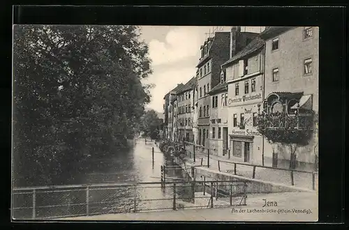 AK Jena, An der Lachenbrücke (Klein-Venedig)
