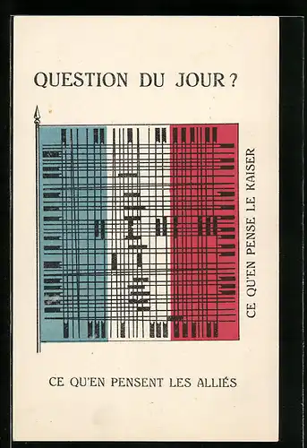AK Französische Fahne, optische Täuschung, Propaganda Entente