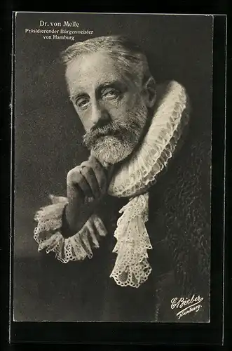 AK Hamburg, Porträt von Dr. von Melle, Präsidierender Bürgermeister